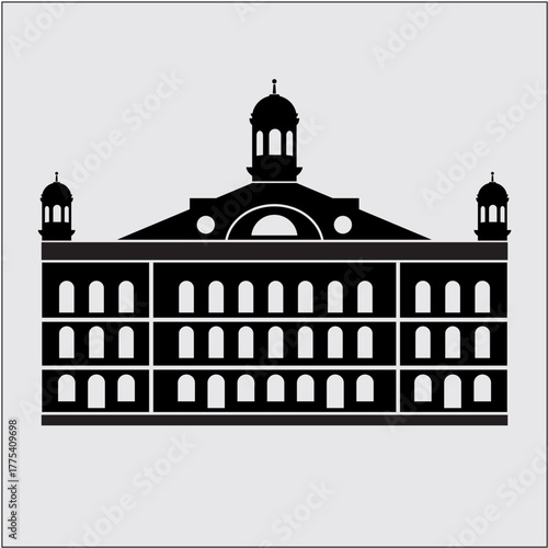 Silhouette of a hypothetical government building