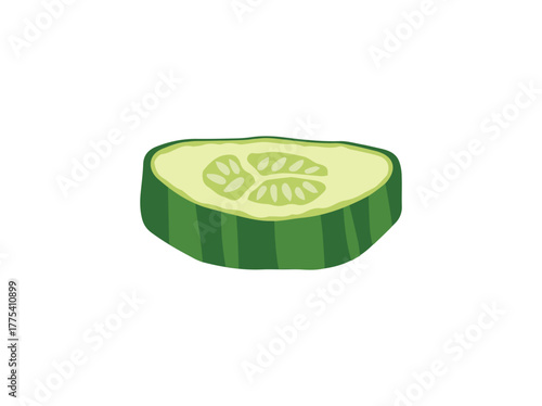 Cucumber Cut Clip Art Illustration
