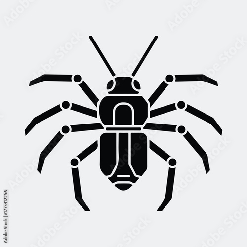 Silhouette stylized spider insect arachnid vector illustration
