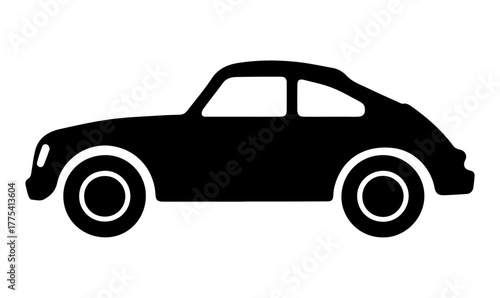 Car Silhouette vector Retro Compact – Simple Black Vehicle Vector for Automotive Logo, Vintage Design, and Transport Illustration Concepts