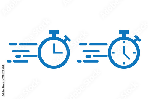 Fast Delivery Icon Featuring Stopwatch and Timer