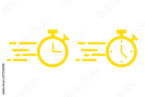 Fast Delivery Icon Featuring Stopwatch and Timer
