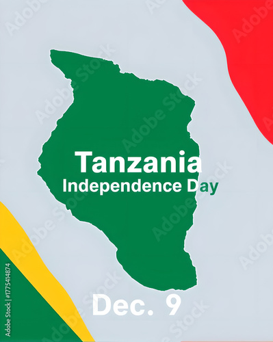Tanzania Independence Day – Stylized Map Illustration