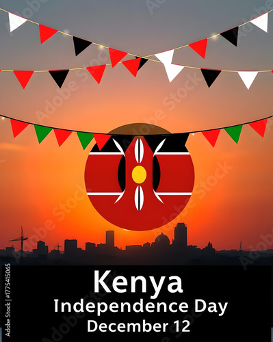 Kenya Independence Day – Nairobi Skyline Celebration with Festive Colours