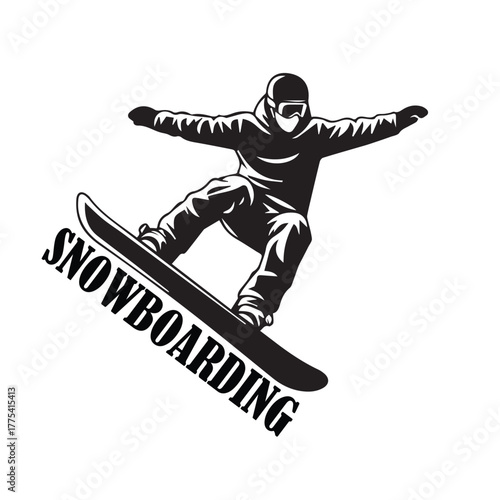 Snowboarding Adventure Logo design with white background