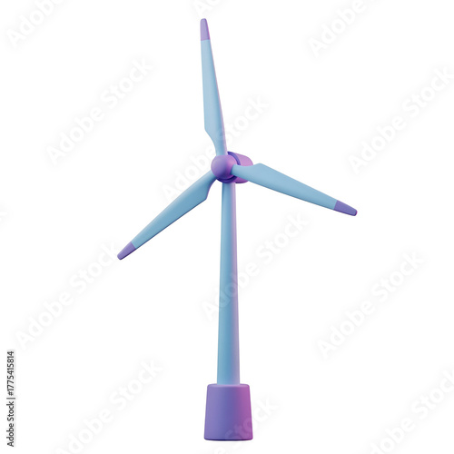 Wallpaper Mural A stylized 3d illustration of a wind turbine, isolated on transparent background Torontodigital.ca
