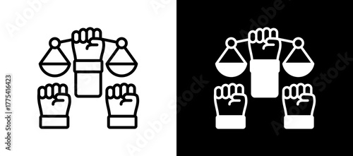 Human Rights whiteblack icon