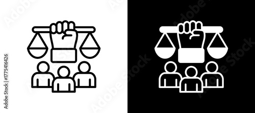 Social Justice whiteblack icon