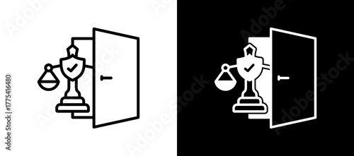 Access To Justice whiteblack icon