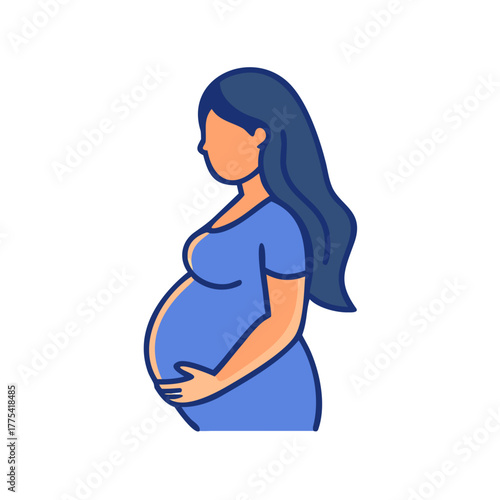 Joyful expectant mother cradling her baby bump with loving hands radiating warmth and anticipation for new life