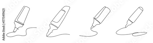 Line art of four syringes and needles showing medical injections and drug administration