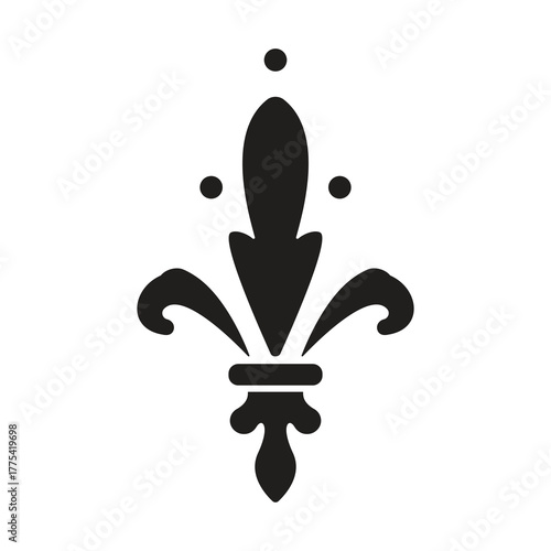 silhouette image of a fleur de lis simple vector illustration 