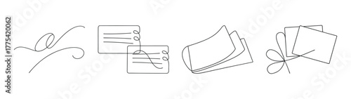 Sketchy notes and ideas represented on four index cards