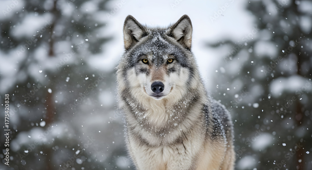 Naklejka premium wolf in winter
