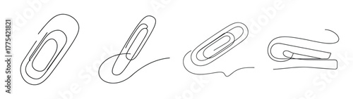 Four sketchy paper clip designs for office supplies and organization