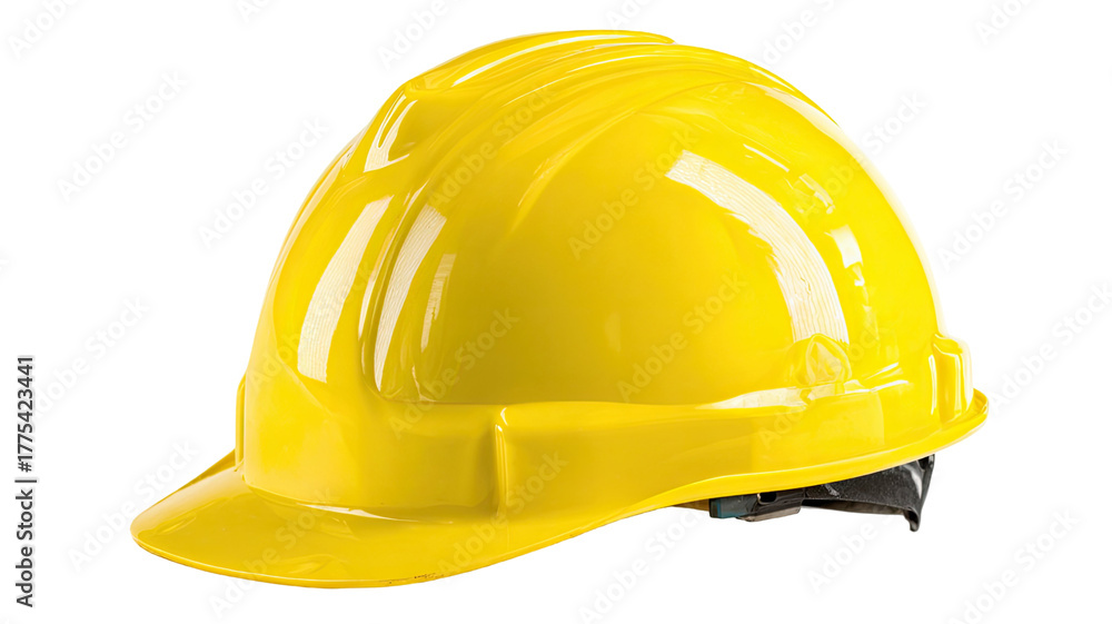 Fototapeta premium bright yellow industrial safety hard hat protective helmet for construction engineer contractor worker equipment isolated on background