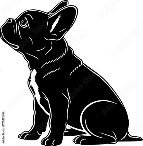 French Bulldog Silhouette Sitting – Cute Pet Vector