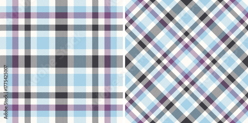 Texture check textile of fabric pattern vector with a tartan seamless plaid background. Set in vintage colors for geometric design patterns.