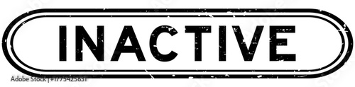 Grunge black inactive word rubber seal stamp on white background