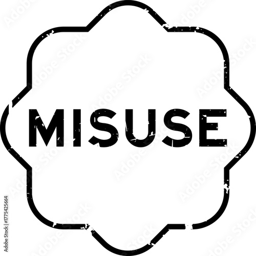 Grunge black misuse word square rubber seal stamp on white background