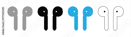  earbuds wireless icon TWS vector illustration musik isolated