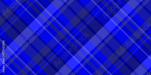 Warmth texture check tartan, scratch seamless background plaid. Menu fabric pattern textile vector in blue and medium blue colors.