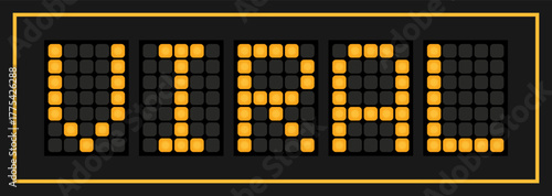 Orange color led banner in word viral on black background