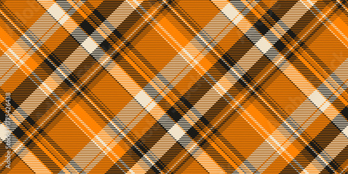 Geometrical textile seamless background, turkish fabric plaid vector. Cutout pattern tartan texture check in orange and bright colors.