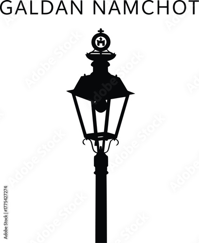 Vintage street lamp illustration for galdan namchot