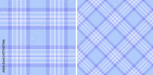 Textile vector pattern of plaid seamless check with a background texture tartan fabric. Set in winter colors. Latest trends in modern everyday fashion prints.