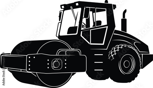 Black Silhouette of a Road Roller Construction Vehicle road roller, construction, roller, paving, road, industrial, site, compaction, construction, silhouette, civil, truck, building, engineering, mac