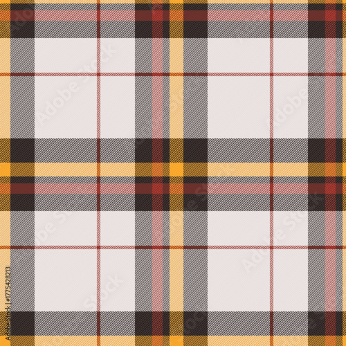 Duvet cover vector seamless plaid, purity texture background textile. Stitched fabric pattern tartan check in white and black colors.