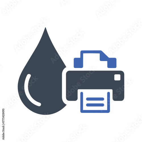 Printer with ink drop icon