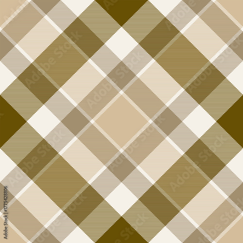Event seamless fabric background, nostalgic pattern tartan vector. Halftone plaid check texture textile in linen and amber colors.