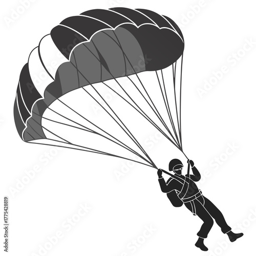 paraglider silhouette vector