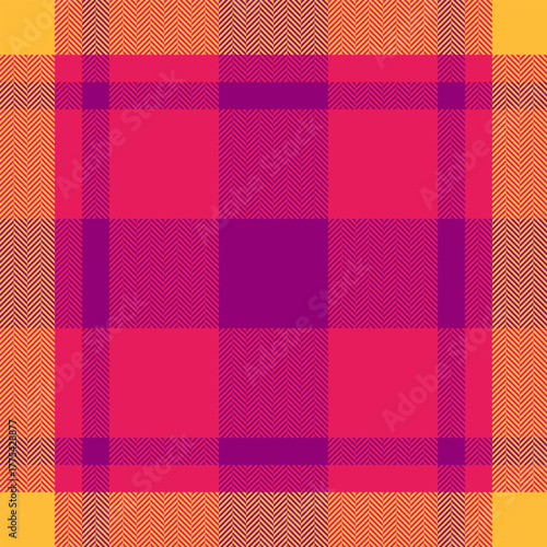 Blank background textile tartan, good texture seamless fabric. Masculine pattern plaid check vector in red and pink colors.