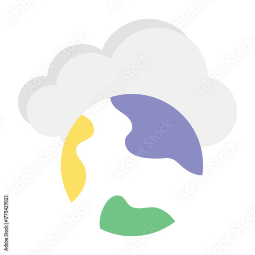 Cloud and Cloud Computing or Cloud Services Flat Icon and Illustration Pack