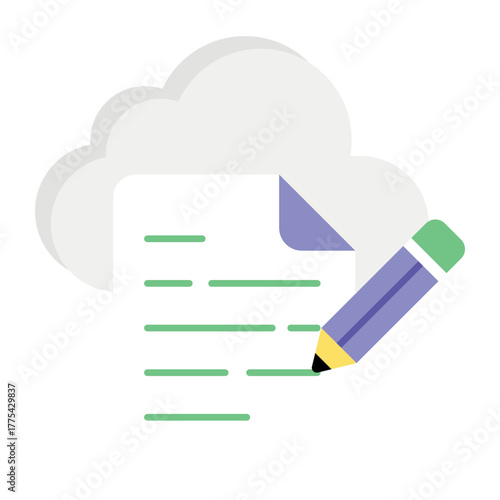 Cloud and Cloud Computing or Cloud Services Flat Icon and Illustration Pack