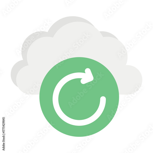 Cloud and Cloud Computing or Cloud Services Flat Icon and Illustration Pack