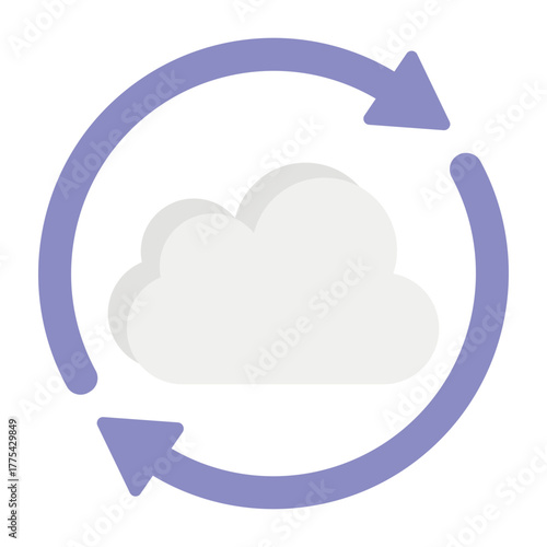 Cloud and Cloud Computing or Cloud Services Flat Icon and Illustration Pack