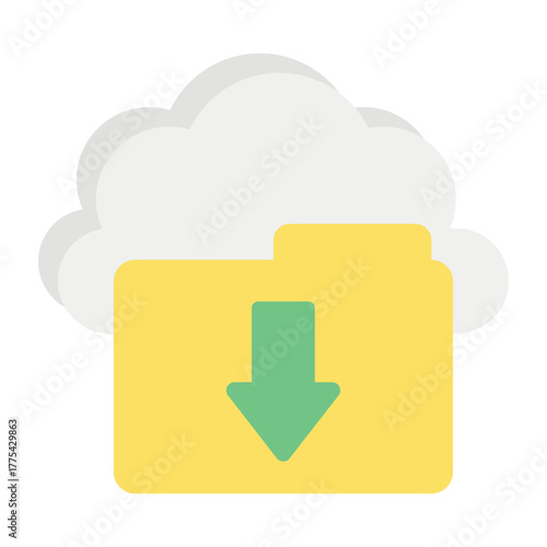 Cloud and Cloud Computing or Cloud Services Flat Icon and Illustration Pack