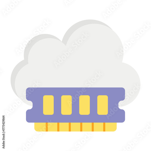 Cloud and Cloud Computing or Cloud Services Flat Icon and Illustration Pack