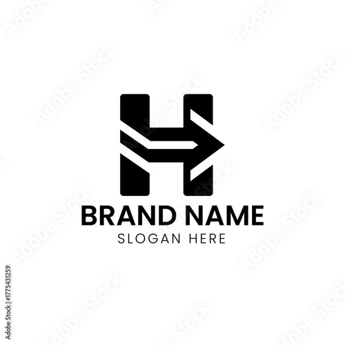 Letter H financial arrow logo
