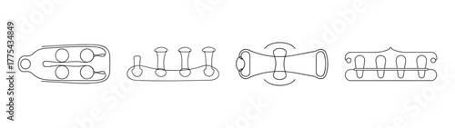 Abstract geometric shapes with intricate lines and symmetry patterns