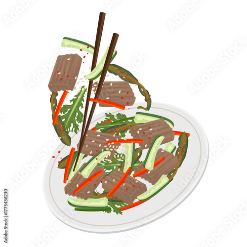 Vector Illustration Logo Clip art Levitation Acorn Jelly Salad Dotorimuk Muchim 