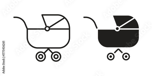 Baby carriage icon