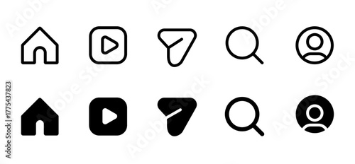 "Redesigned Instagram Icons Set (2025). Instagram Navigation & Interaction Symbols. Home, Play, Filter, Search, Profile, Like, Repost, Comment, Share, Save"