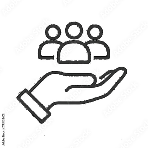 inclusion social equity icon, help or support employee, gender equality, community care, age and culture diversity, people group save, thin line symbol - editable color.  vector illustration