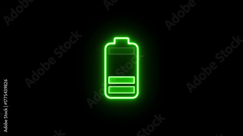 Fast charging animation on black background. battery fast charging motion. battery charging power video.