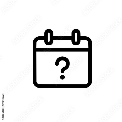 Calendar icon with question mark symbol representing uncertainty schedule and pending event planning
